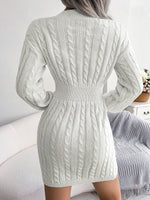 Load image into Gallery viewer, Sophie Cable-Knit V-Neck Mini Sweater Dress
