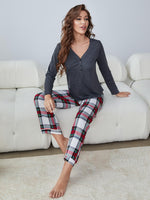 Load image into Gallery viewer, Hailey Plaid Lounge Set
