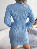 Load image into Gallery viewer, Sophie Cable-Knit V-Neck Mini Sweater Dress
